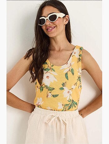 Top camisola floral em algodão-lycra lucci