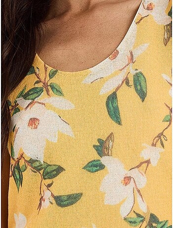Top camisola floral em algodão-lycra lucci