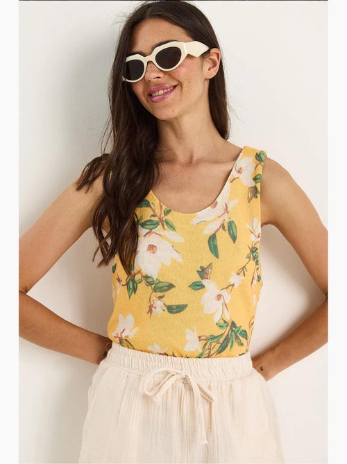Top camisola floral em algodão-lycra lucci - Kiabi Top camisola floral em algodão-lycra lucci - Kiabi