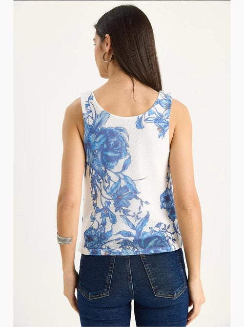 Top camisola floral em algodão-lycra lucci - Kiabi Top camisola floral em algodão-lycra lucci - Kiabi