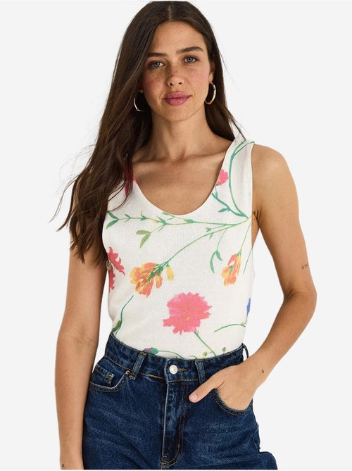 Top camisola floral em algodão-lycra lucci - Kiabi Top camisola floral em algodão-lycra lucci - Kiabi