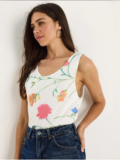 Top camisola floral em algodão-lycra lucci - Kiabi Top camisola floral em algodão-lycra lucci - Kiabi