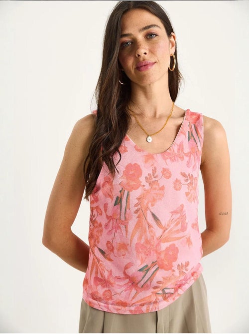 Top camisola floral em algodão-lycra lucci - Kiabi Top camisola floral em algodão-lycra lucci - Kiabi