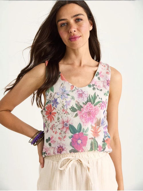 Top camisola floral em algodão-lycra lucci - Kiabi Top camisola floral em algodão-lycra lucci - Kiabi