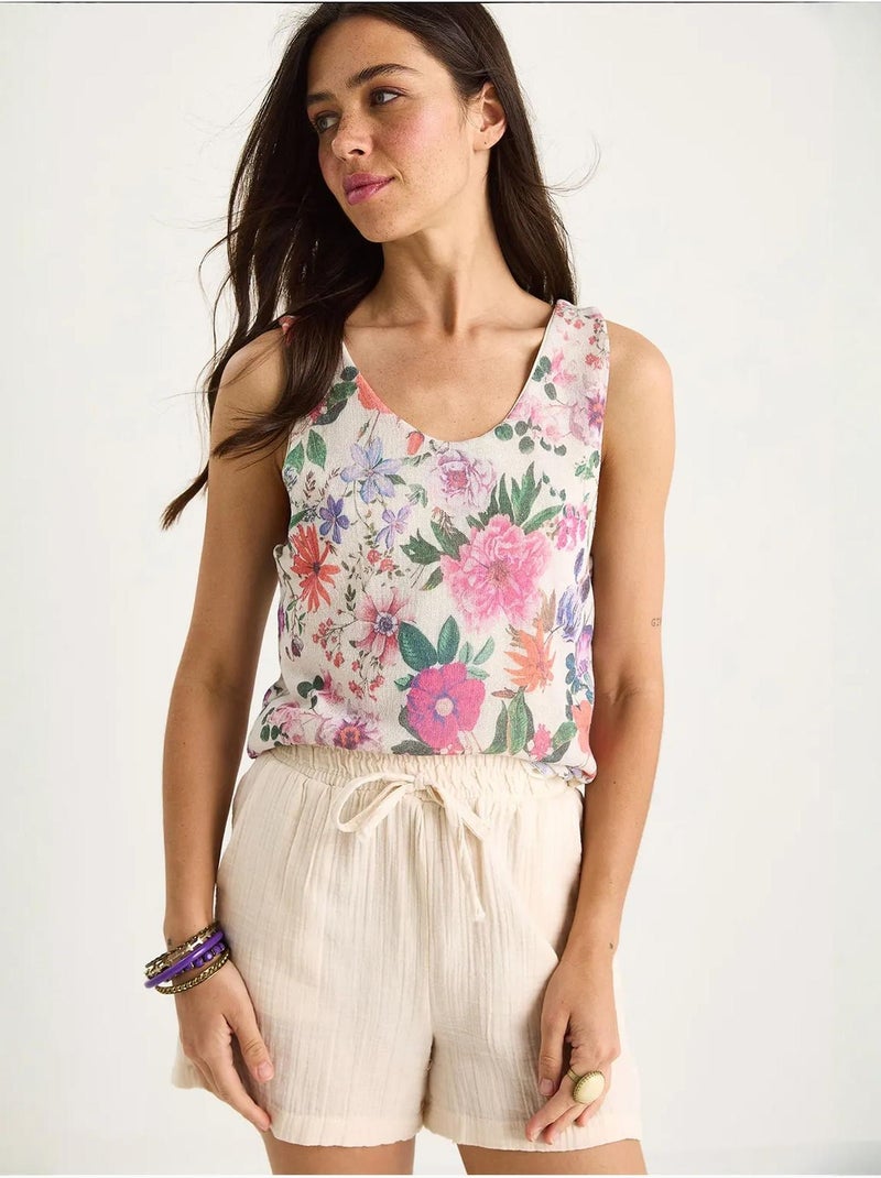 Top camisola floral em algodão-lycra lucci Rosa - Kiabi