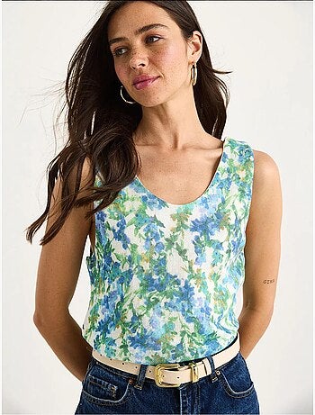 Top camisola floral em algodão-lycra lucci