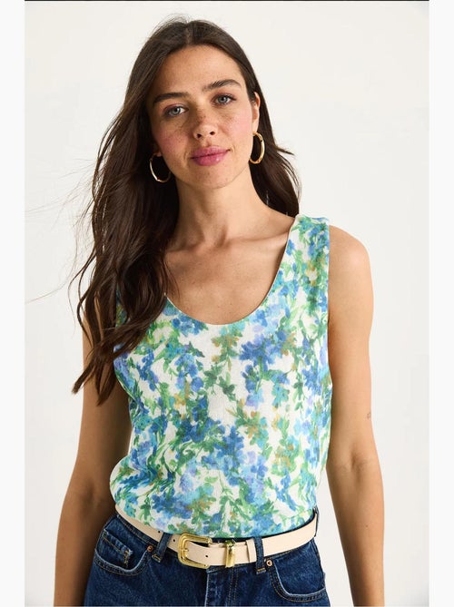 Top camisola floral em algodão-lycra lucci - Kiabi Top camisola floral em algodão-lycra lucci - Kiabi