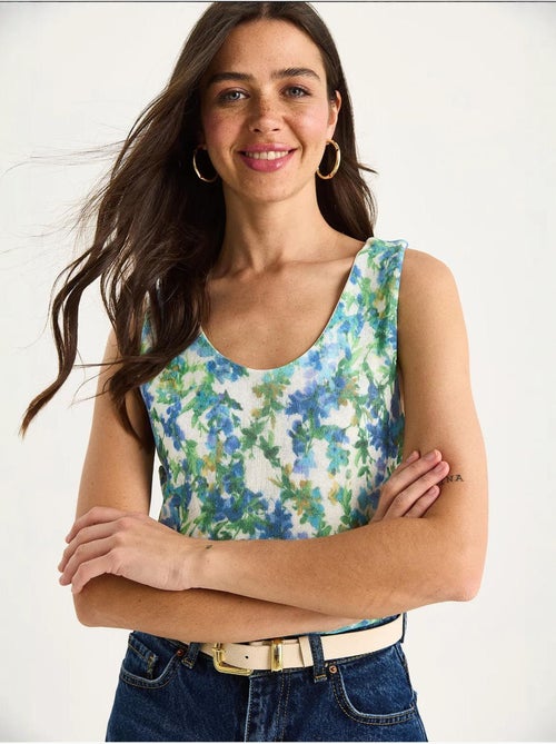 Top camisola floral em algodão-lycra lucci - Kiabi Top camisola floral em algodão-lycra lucci - Kiabi