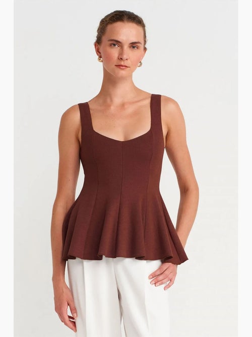 Top canelado peplum dilvin - Kiabi Top canelado peplum dilvin - Kiabi