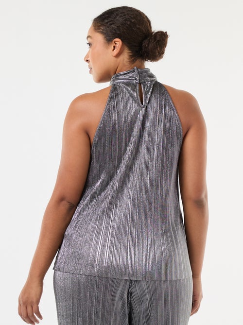 Top cava americana em malha plissada - Kiabi