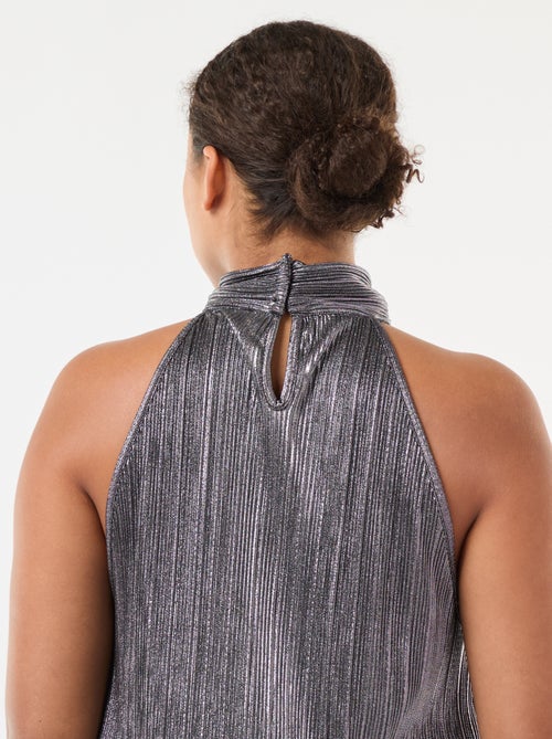 Top cava americana em malha plissada - Kiabi