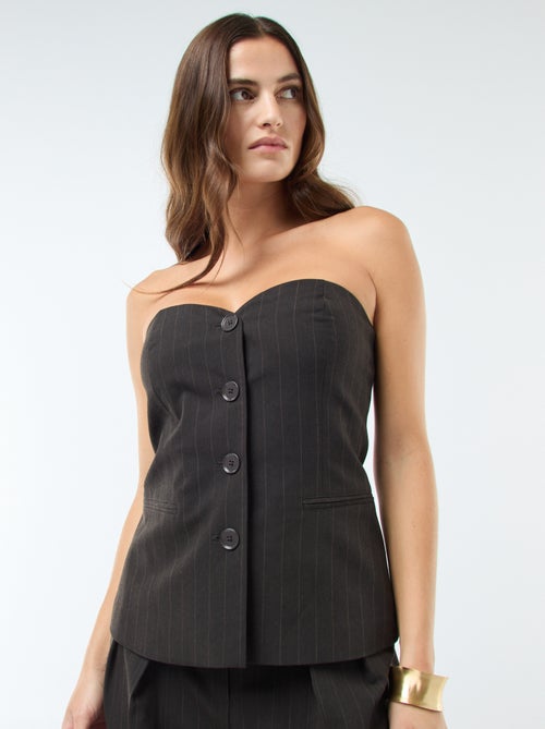 Top colete estilo "garçon de café" - Kiabi