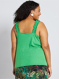 Top com alças com frufrus - Kiabi