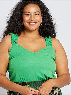 Top com alças com frufrus - Kiabi