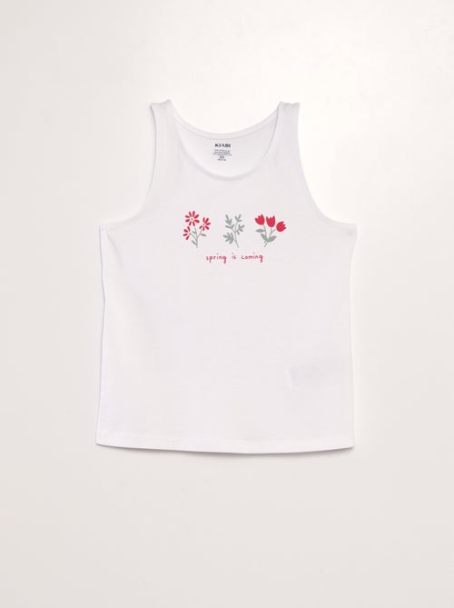 Top com alças estampado com costas de nadador - Kiabi