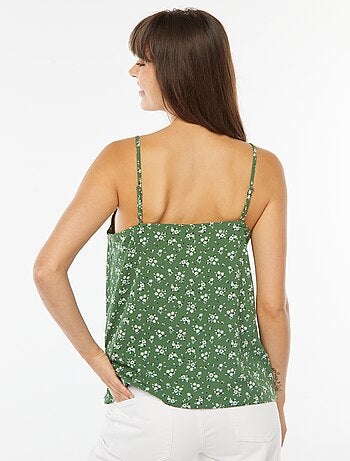 Top com alças estampado com laço