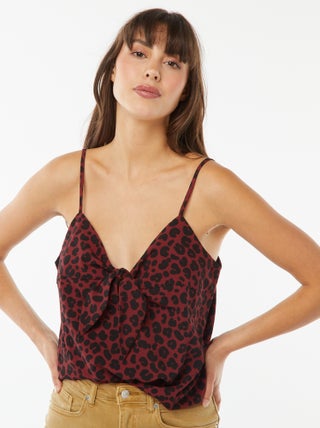 Top com alças estampado com laço