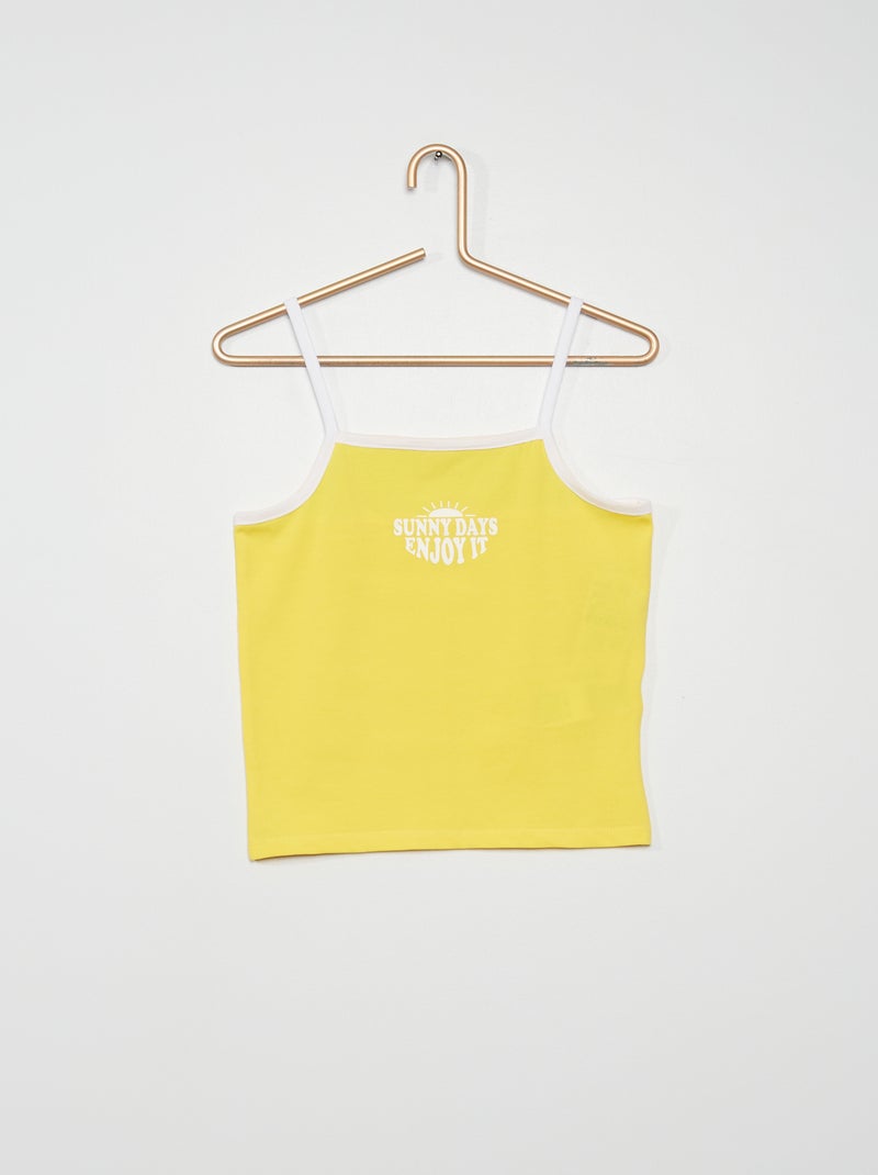 Top com alças finas AMARELO - Kiabi