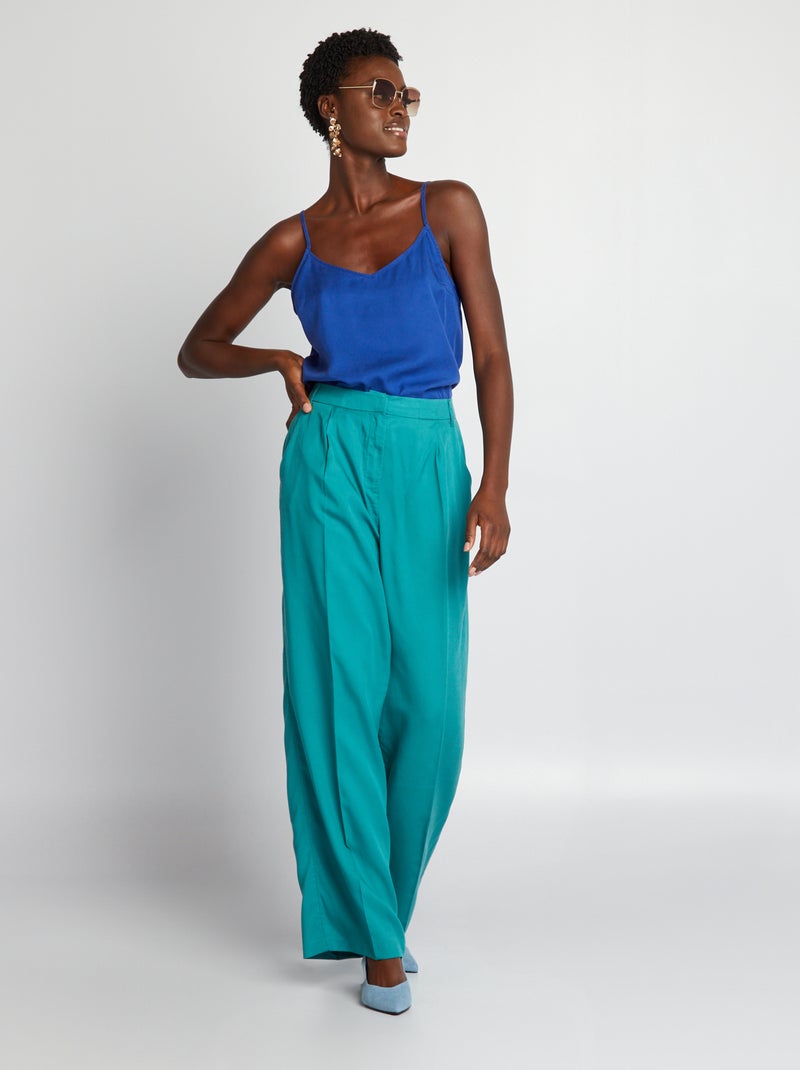 Top com alças finas AZUL - Kiabi
