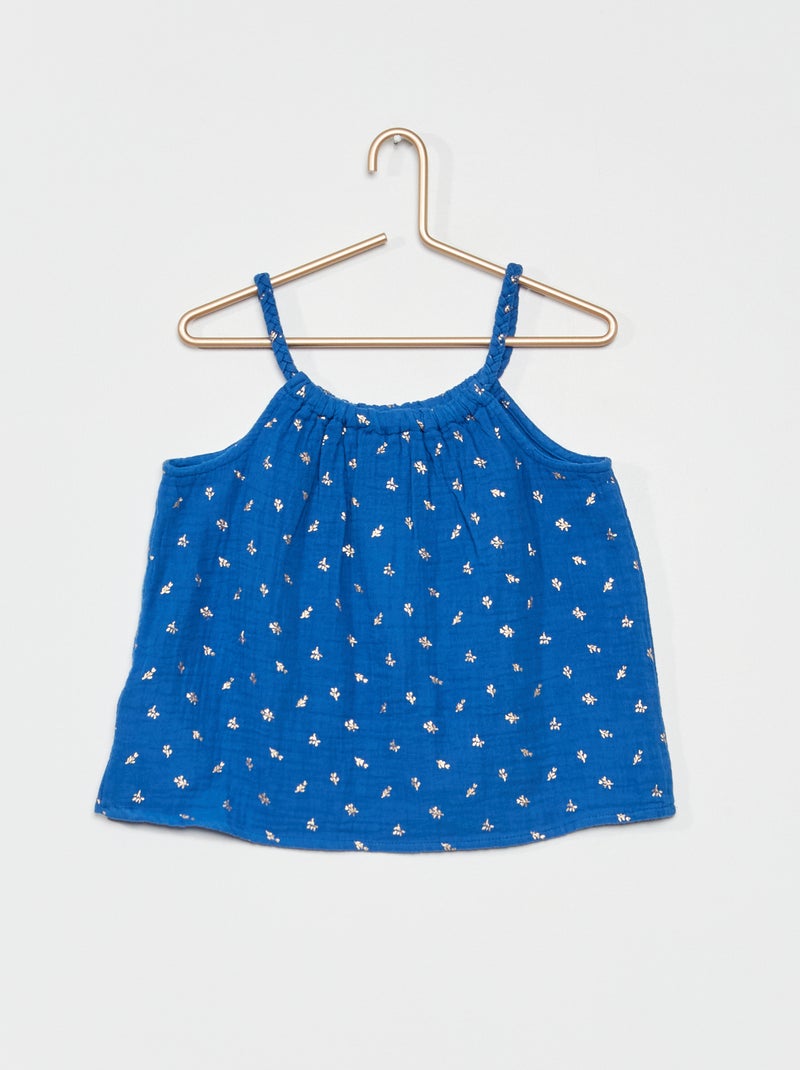 Top com alças finas AZUL - Kiabi