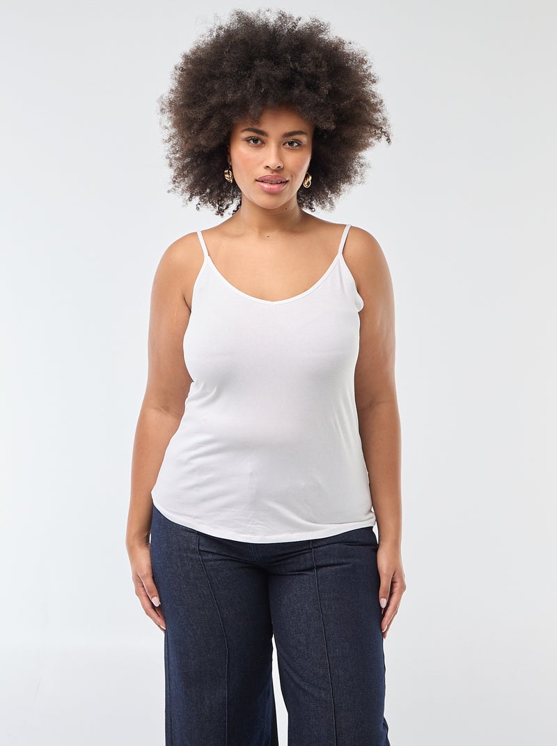Top com alças finas Branco - Kiabi