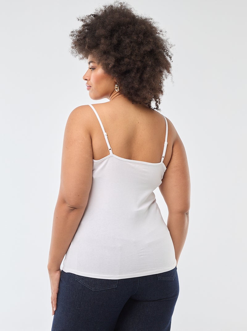 Top com alças finas Branco - Kiabi