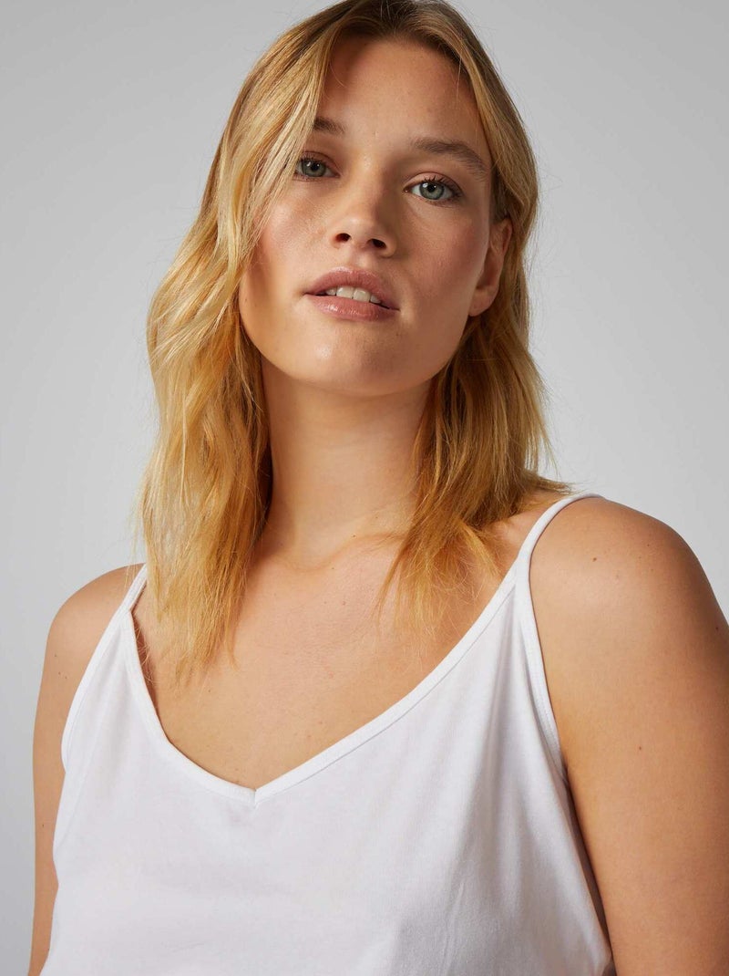Top com alças finas Branco - Kiabi