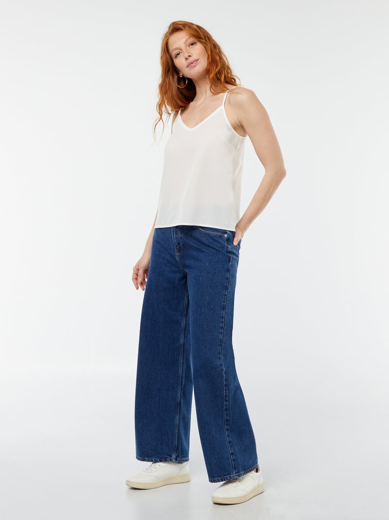 Top com alças finas Branco - Kiabi