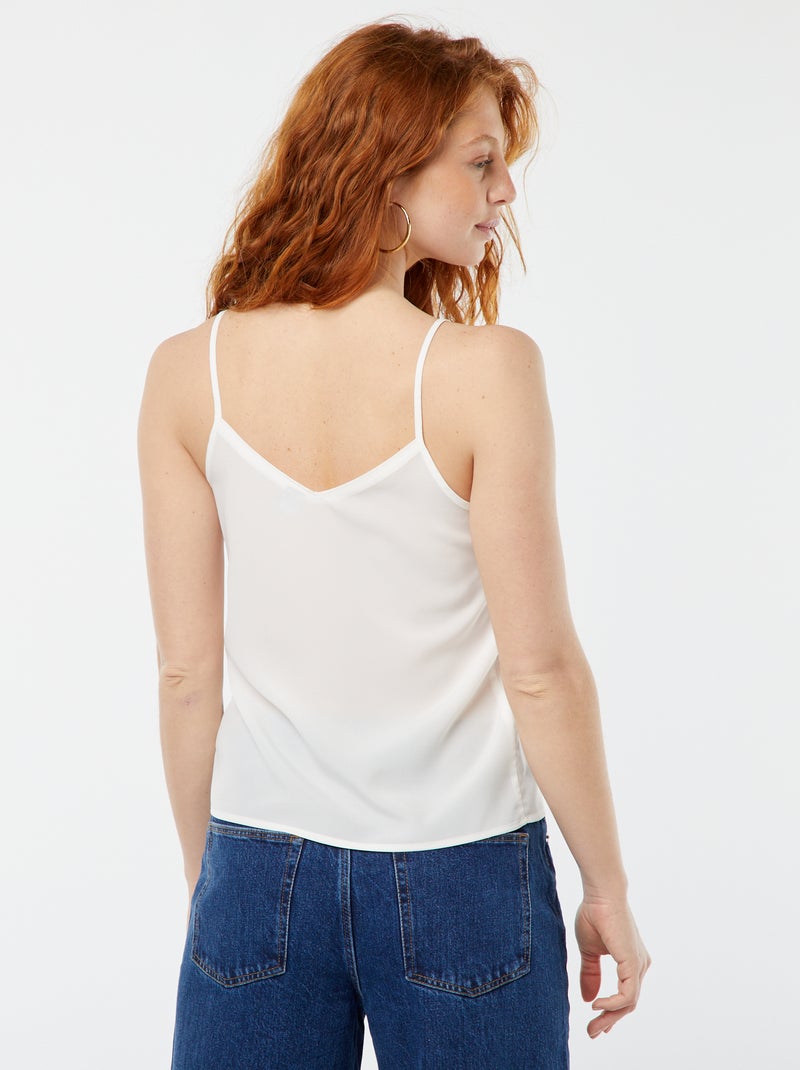 Top com alças finas Branco - Kiabi