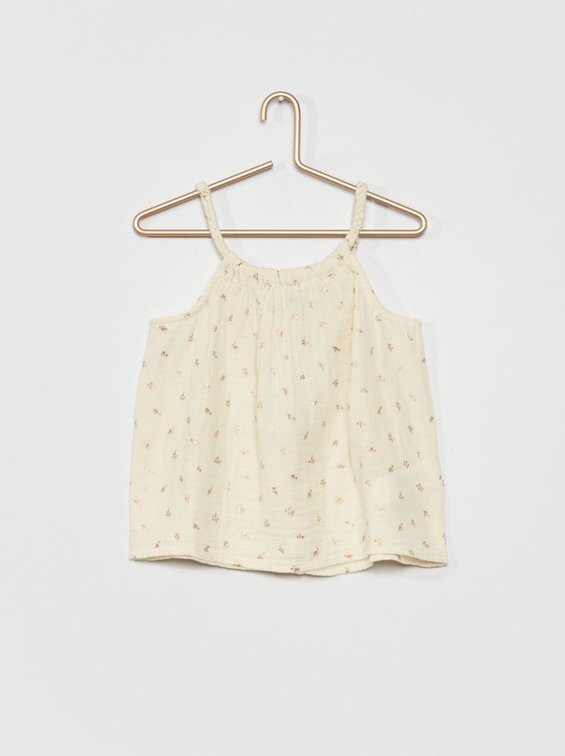 Top com alças finas BRANCO - Kiabi