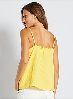 Top com alças finas com franzidos - Kiabi