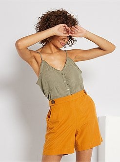 Top com alças finas com franzidos - Kiabi