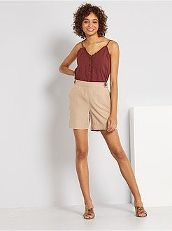 Top com alças finas com franzidos - Kiabi