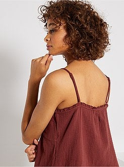 Top com alças finas com franzidos - Kiabi