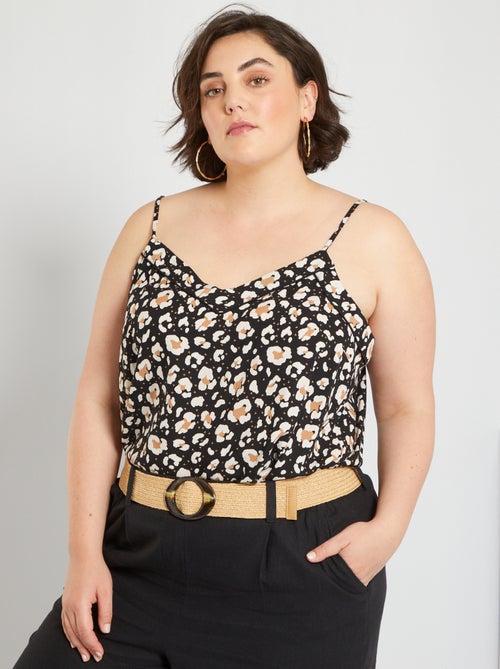 Top com alças finas e estampado animal - Kiabi