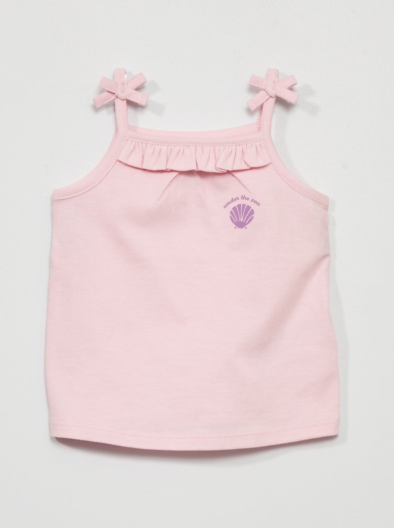 Top com alças finas e estampado 'conchas' BRANCO - Kiabi
