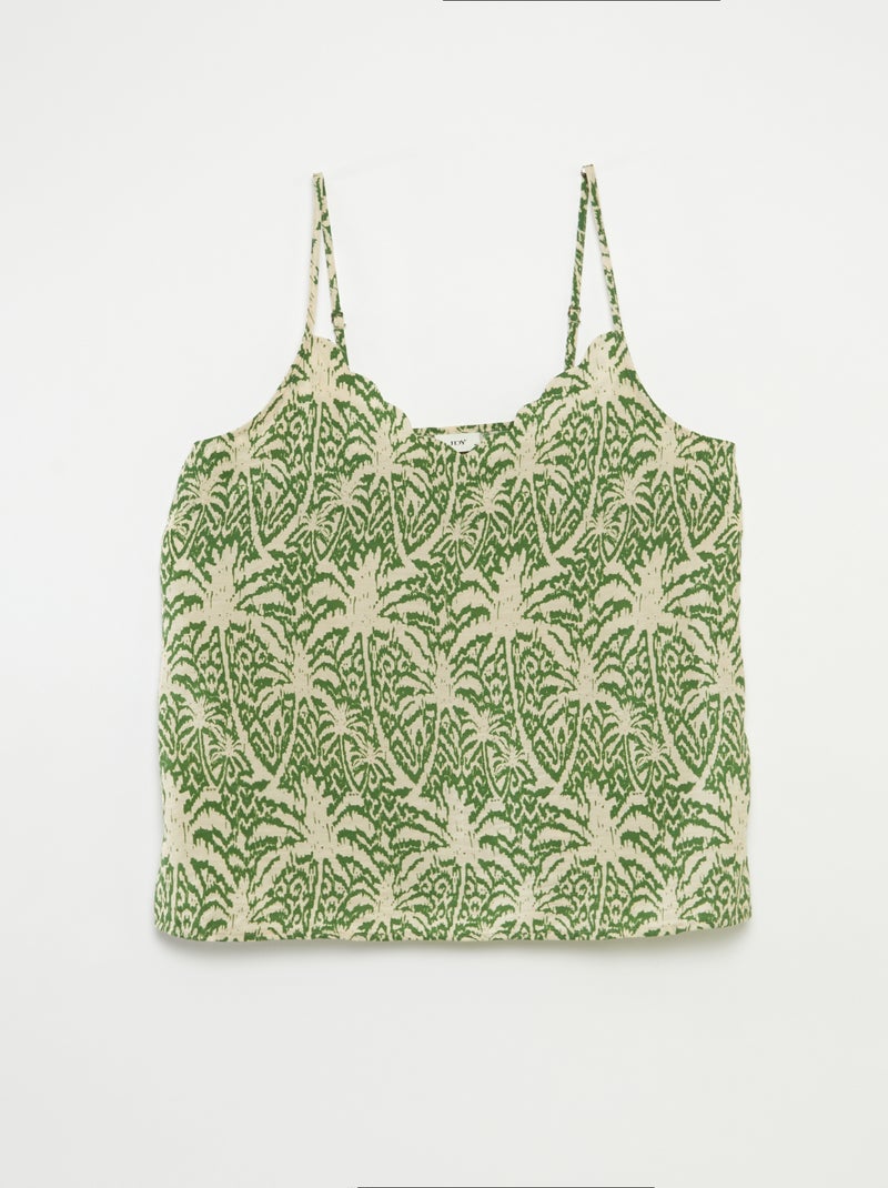 Top com alças finas estampado 'JDY' VERDE - Kiabi