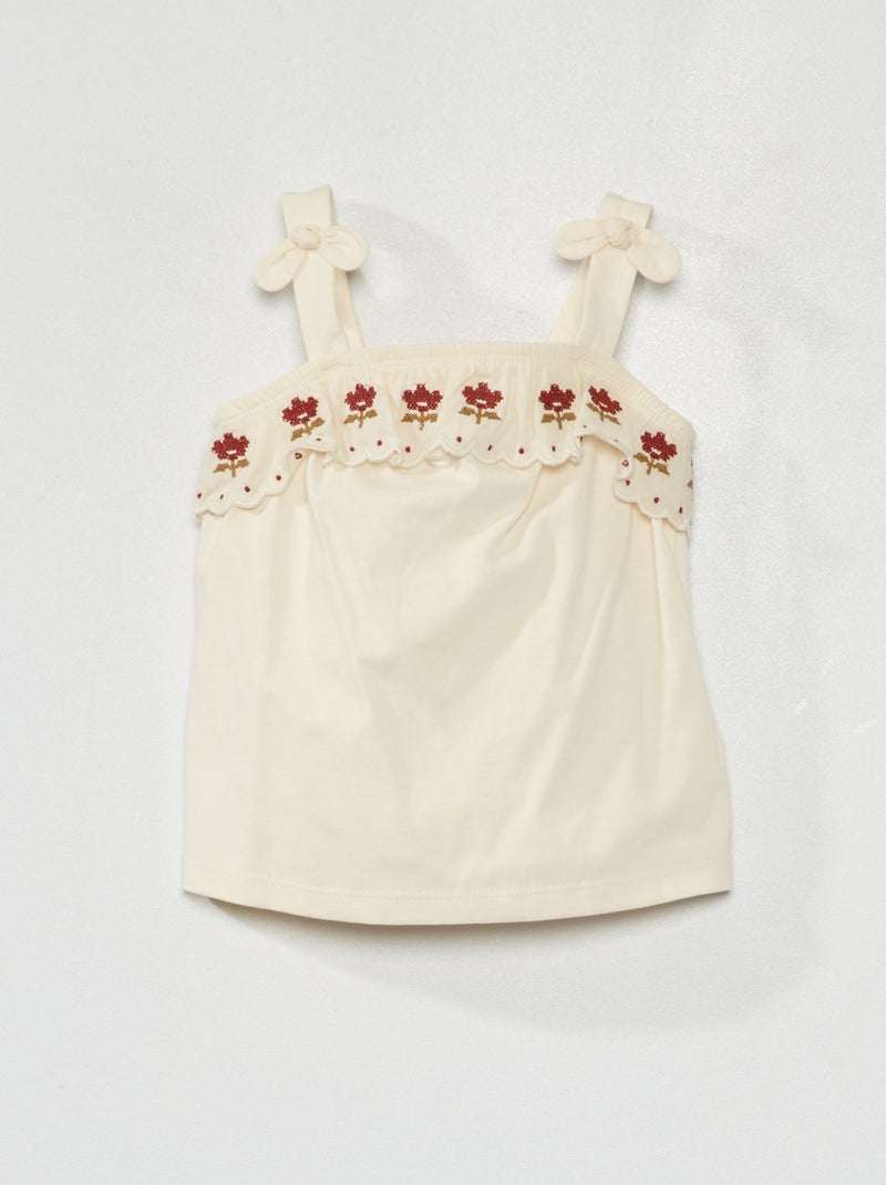 Top com alças largas BRANCO - Kiabi