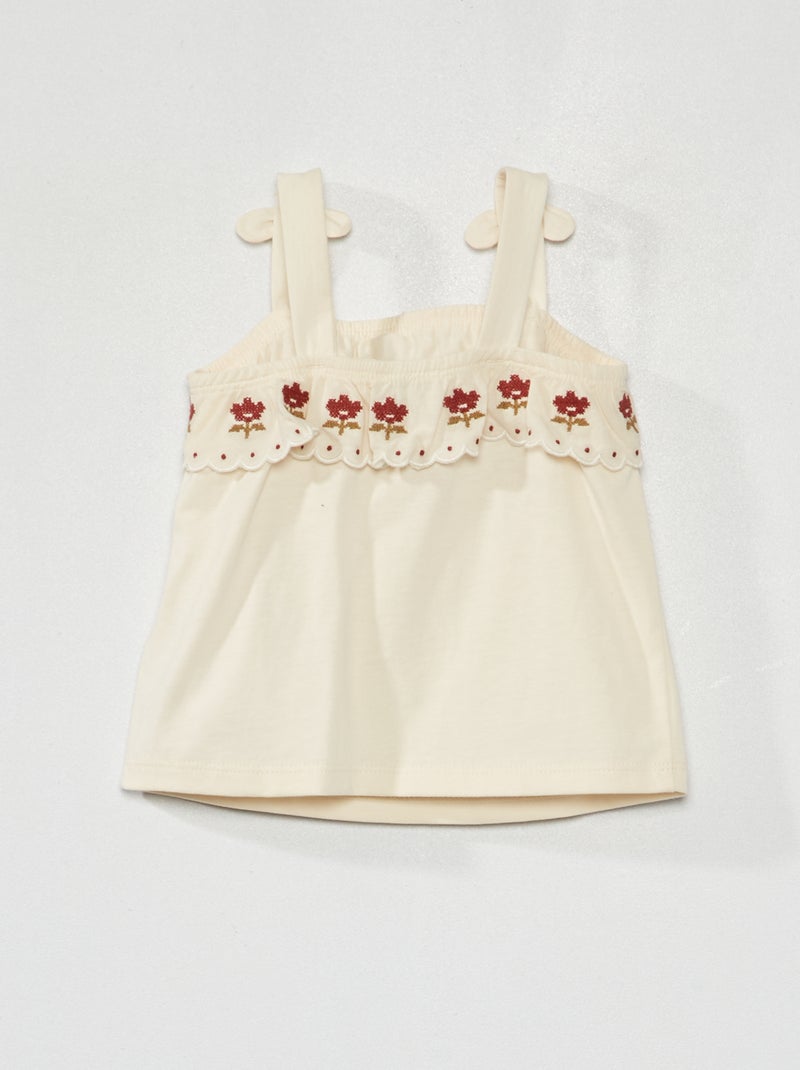 Top com alças largas BRANCO - Kiabi
