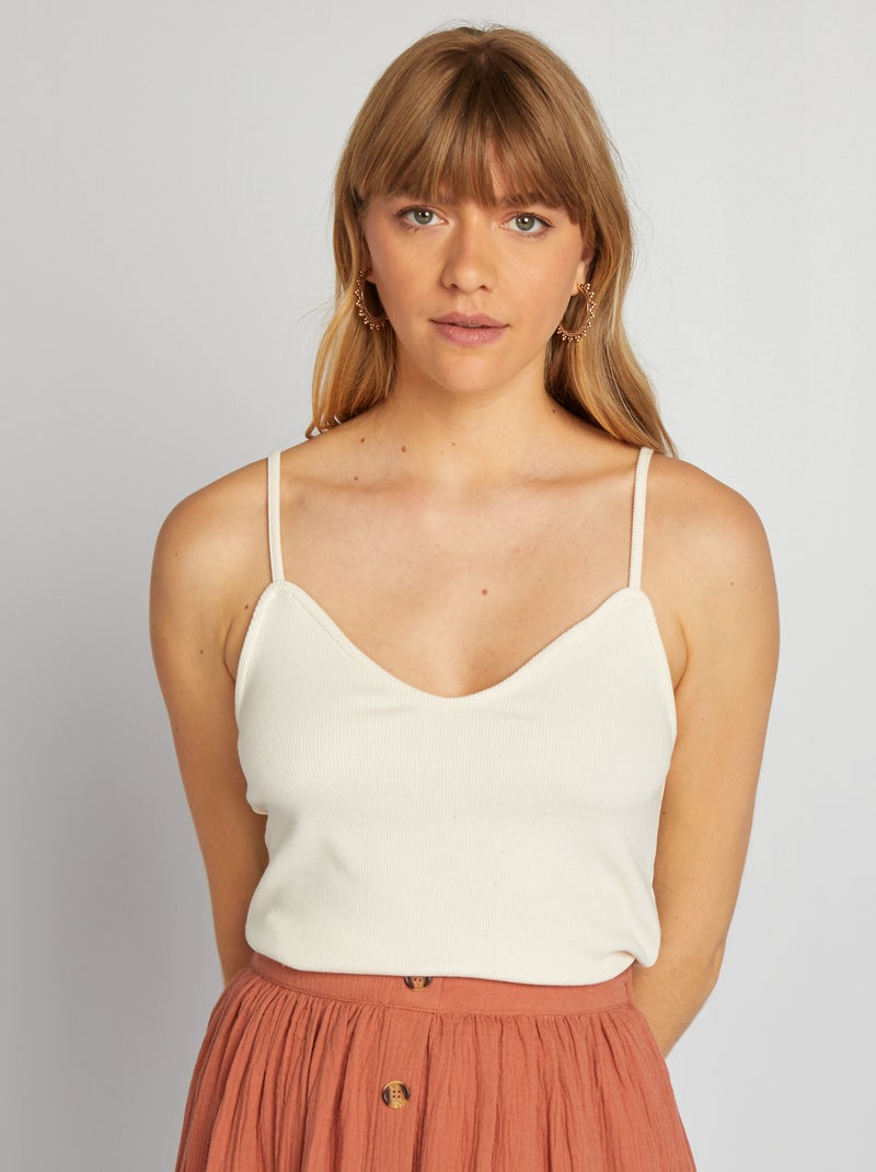 Top com alças undyed BRANCO - Kiabi