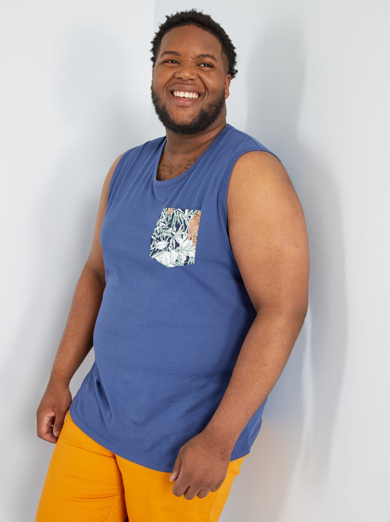 Top com bolso Azul - Kiabi