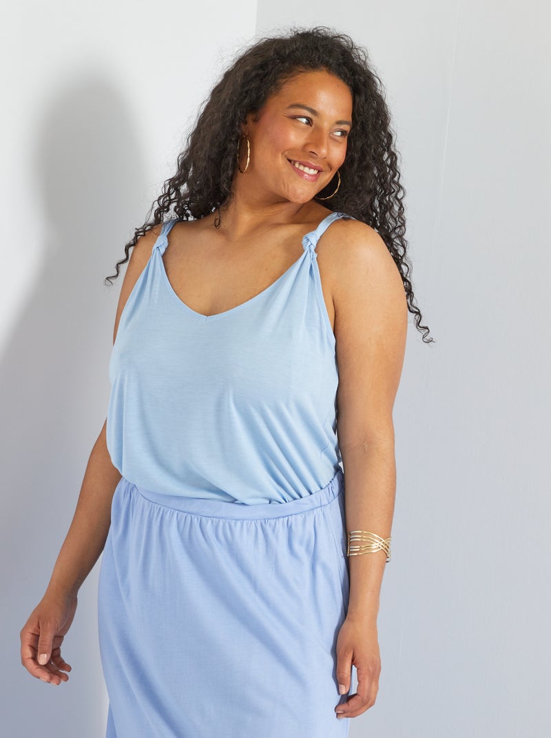 Top com bolso no ombro AZUL - Kiabi