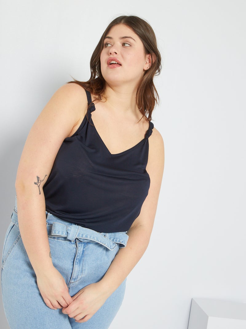Top com bolso no ombro AZUL - Kiabi
