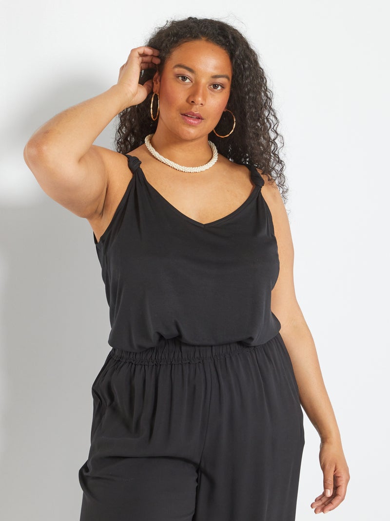Top com bolso no ombro Preto - Kiabi