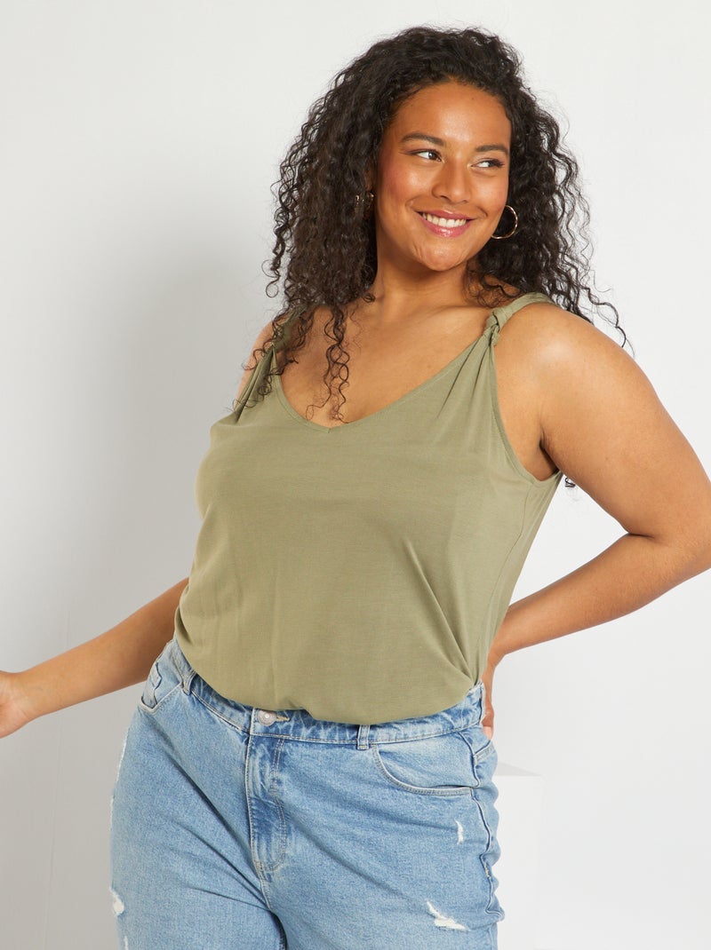 Top com bolso no ombro Verde Lichene - Kiabi