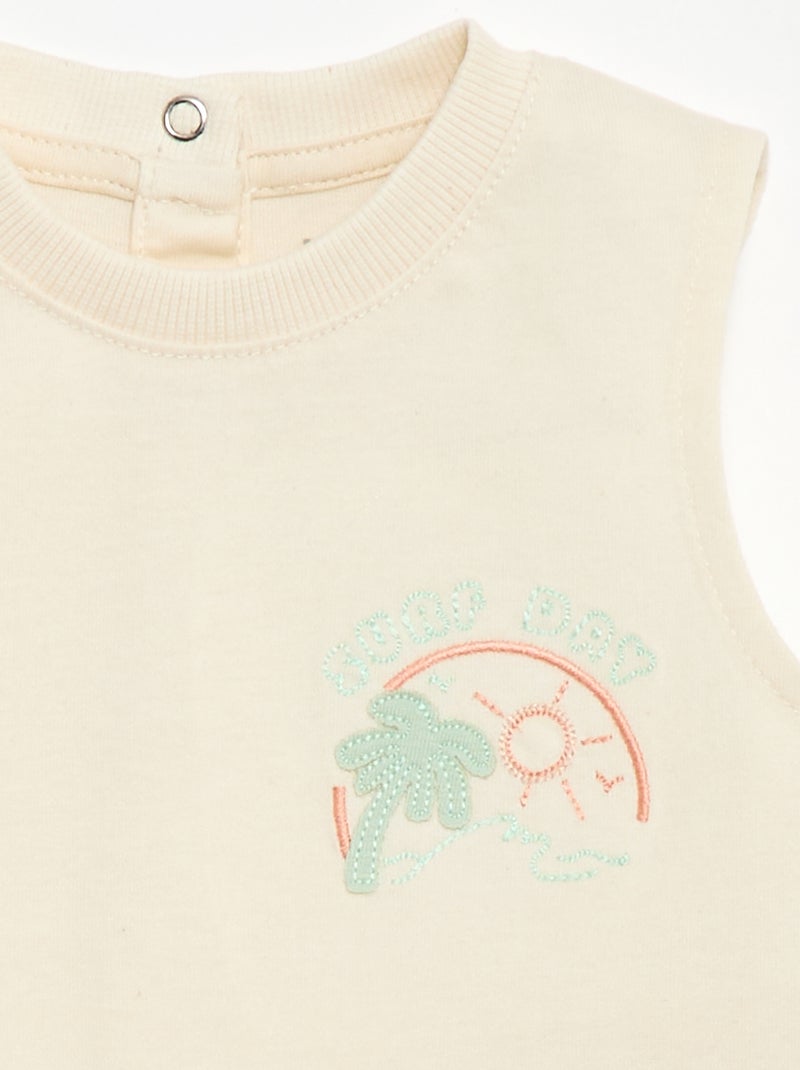 Top com bordado fantasia Branco - Kiabi