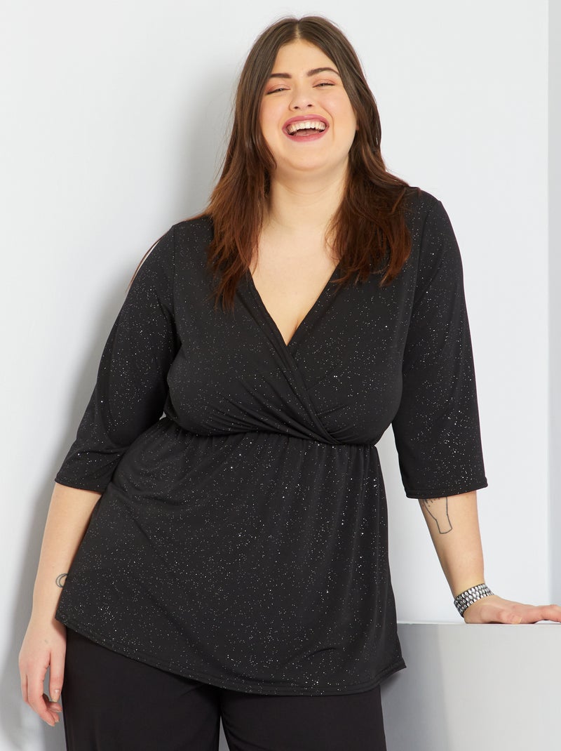 Top com brilhantes Preto - Kiabi