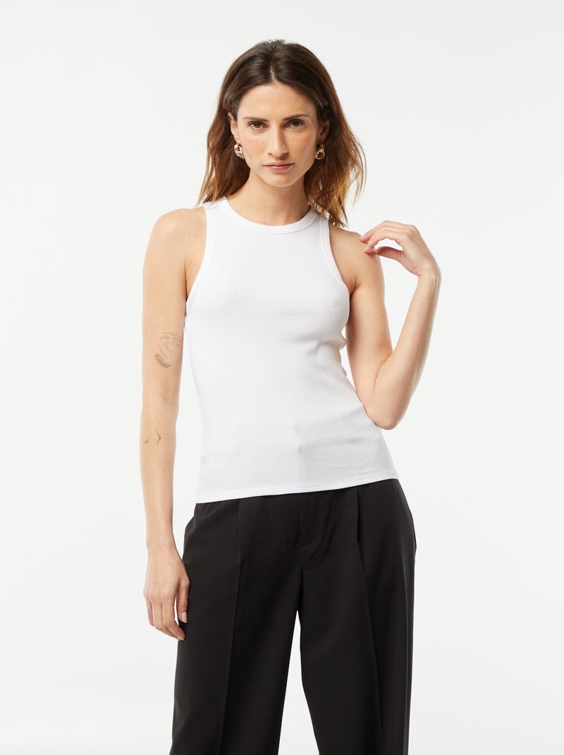 Top com cavas americanas Branco - Kiabi