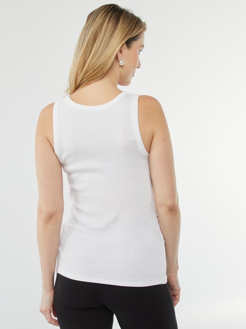 Top com cavas americanas Branco - Kiabi