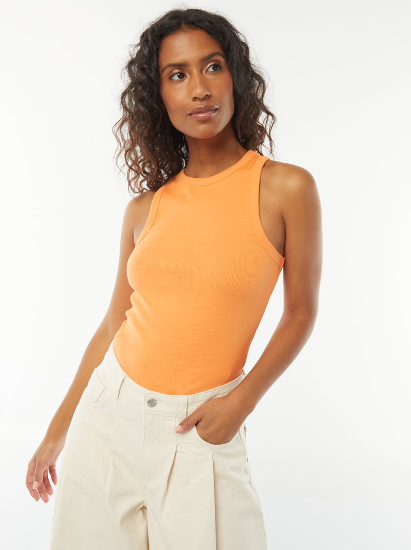 Top com cavas americanas Laranja - Kiabi